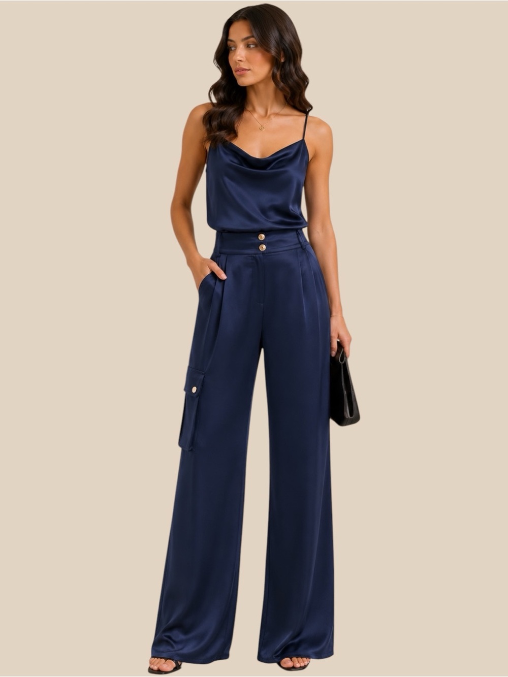 Ramy Brook Navy Rumer Cargo Wide Leg Pants Size 0 NWT